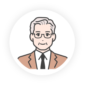 経営層のイラストアイコン – 天才くん for 人事の活用により社員が定着・成長し事業成長と待遇改善を実現できる経営層を表す